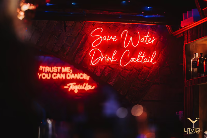 Neon Save Water Drink Cocktail